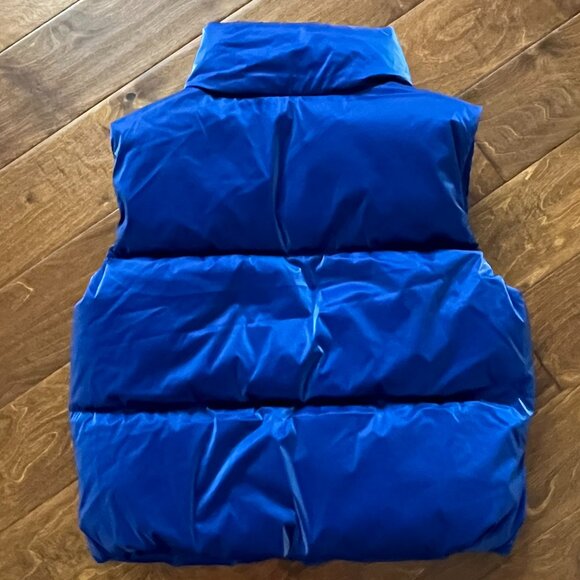 Old Navy Womens Blue Zip Water Resistant Shiny Quilted Puffer Vest Coat Jacket M - Picture 6 of 6